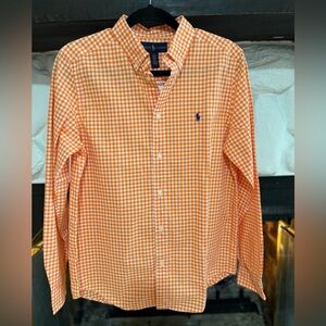 Ralph Lauren Men's Orange Checkered Shirt